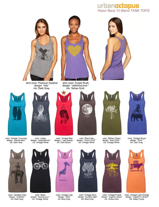 "Octopus Mind" Ladies Tri-Blend Racerback Tank