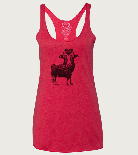 "Llama Love" Ladies Tri-Blend Racerback Tank