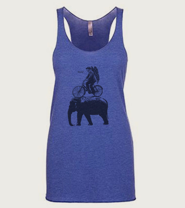 "Think" Ladies Tri-Blend Racerback Tank