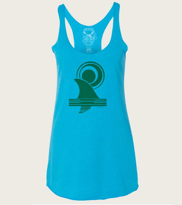 "Shark Sunset" Ladies Tri-Blend Racerback Tank