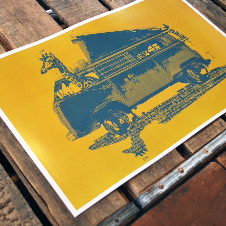 "Live" camper giraffe 11x17 Poster