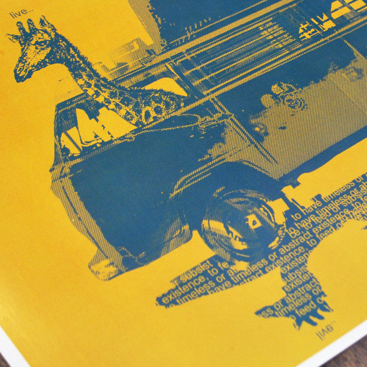"Live" camper giraffe 11x17 Poster