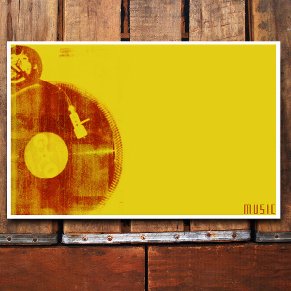 "MUSIC" vintage record player 11x17 Poster