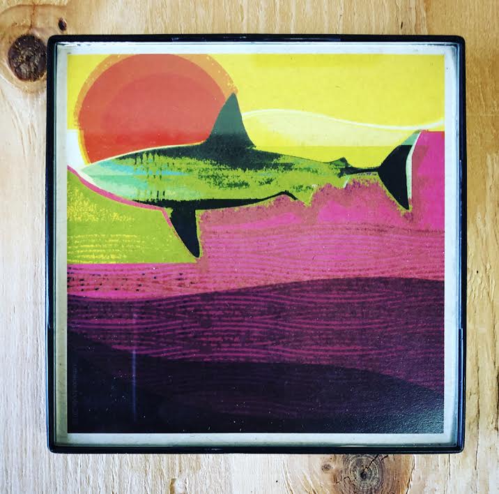 Shark Sun" 4x4 Print Framed