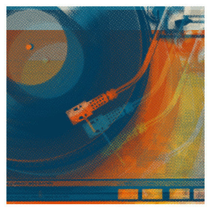 "record-blur" 4x4 Print