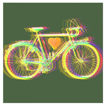 "I Love You Bicycle V2" 4x4 Print