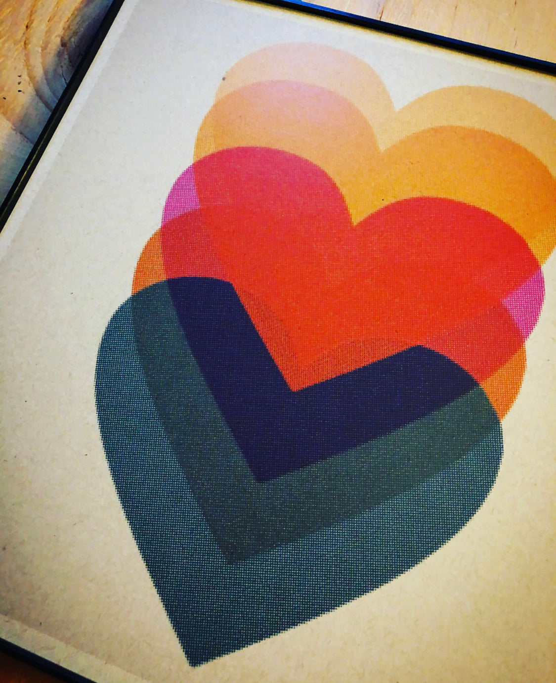 "Hearts" 8x8 Print Framed