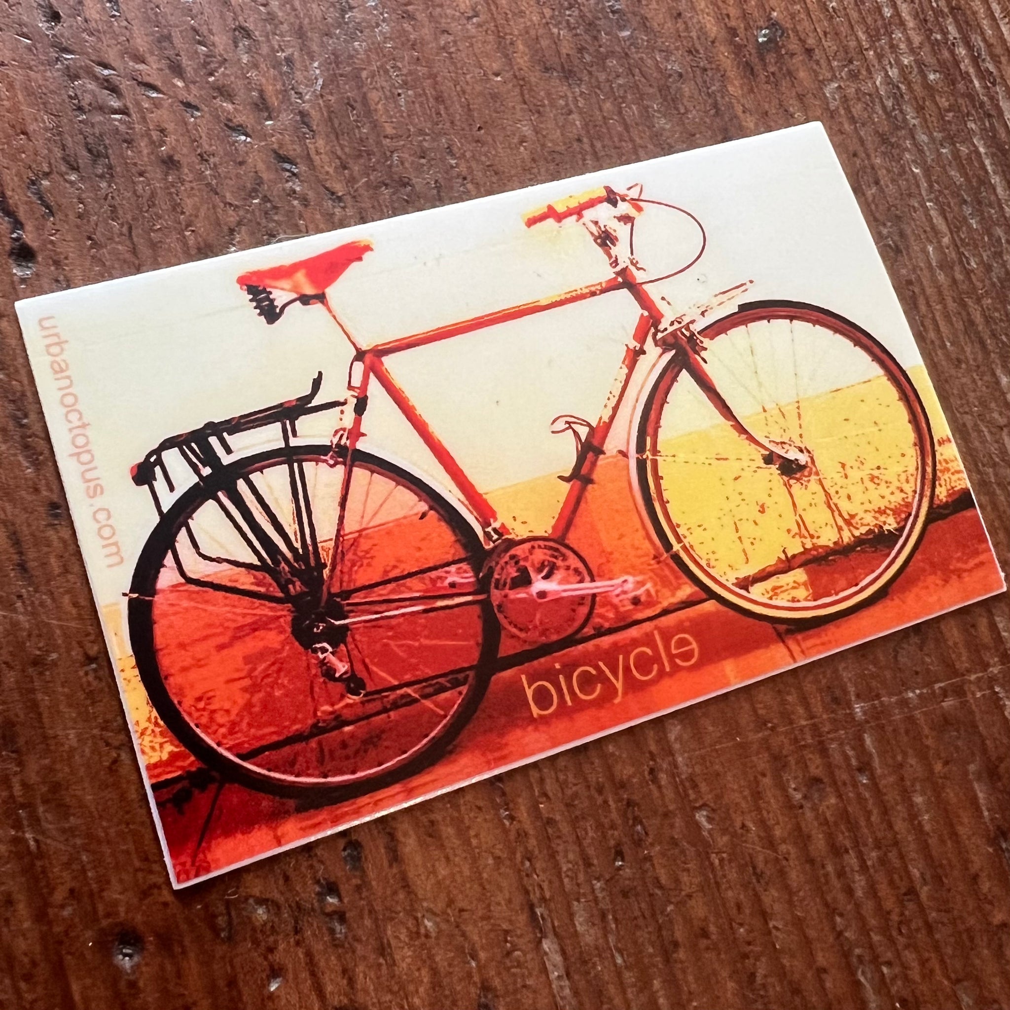Orange Bicycle Sticker