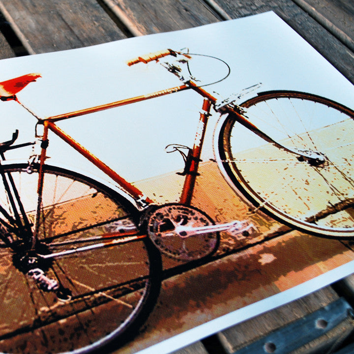 "Orange Bicycle" 11x17 Poster
